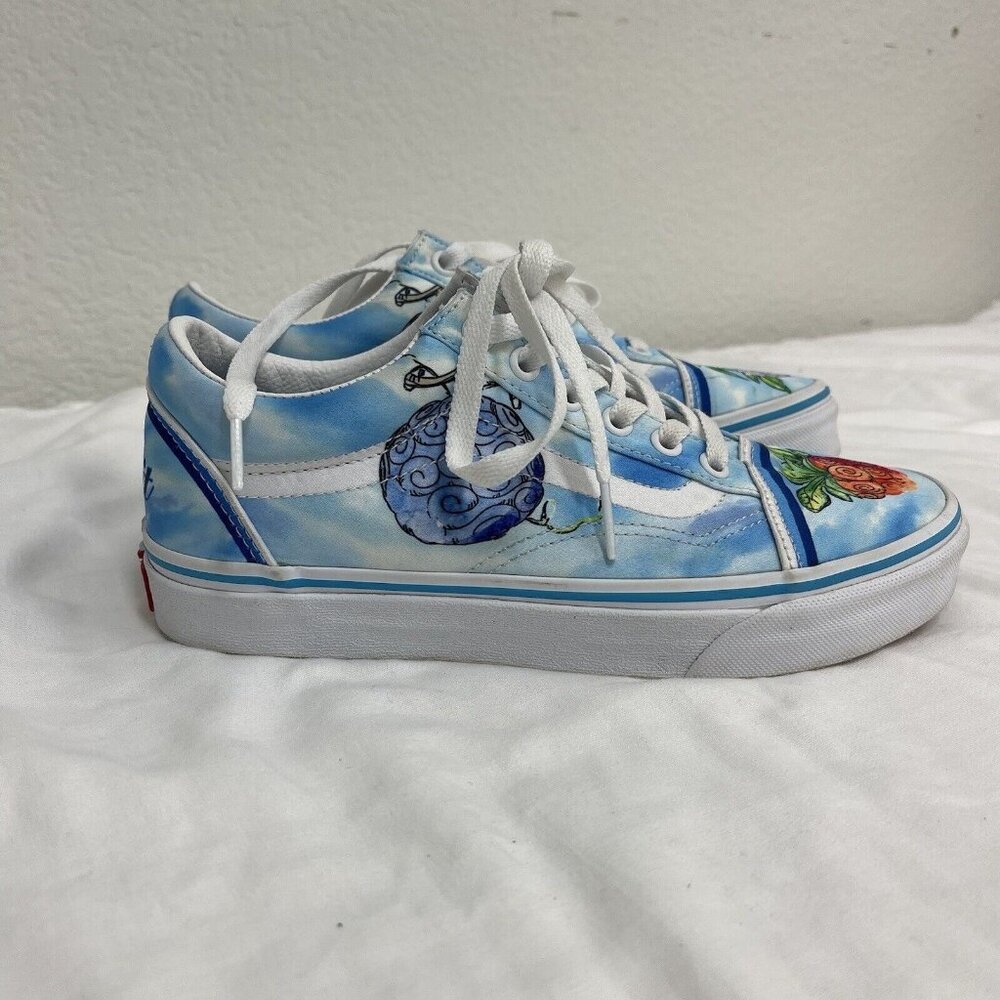 VANS One Piece Old School Devil Fruit Flats Womens 7.0 Colorful Lace Up Logo 5.5 - Picture 1 of 8
